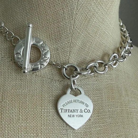 Tiffany & Co. Silver Heart Tag Toggle Necklace - Picture 2 of 10